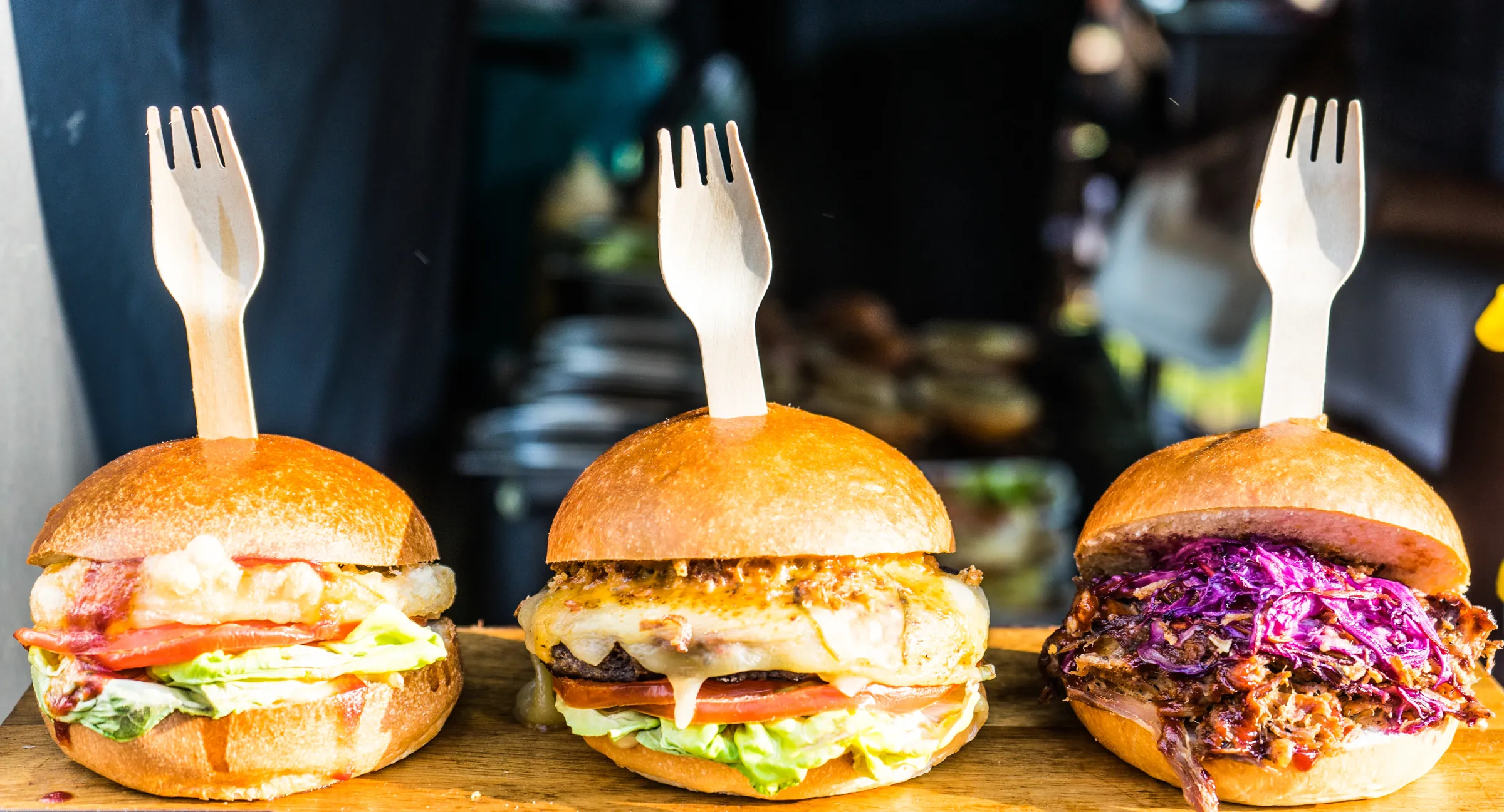 Drei Gourmet-Burger
