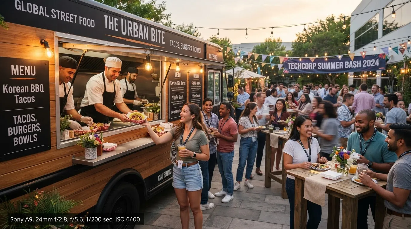 Firmenfeier mit Foodtruck-Catering